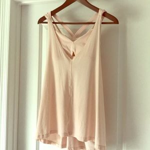 Blush Pink Lululemon tank with strappy Bra